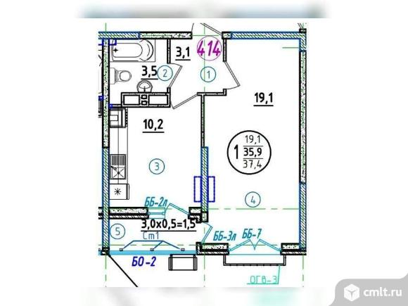 Продается 1-комн. квартира 37.4 кв.м.. Фото 9.
