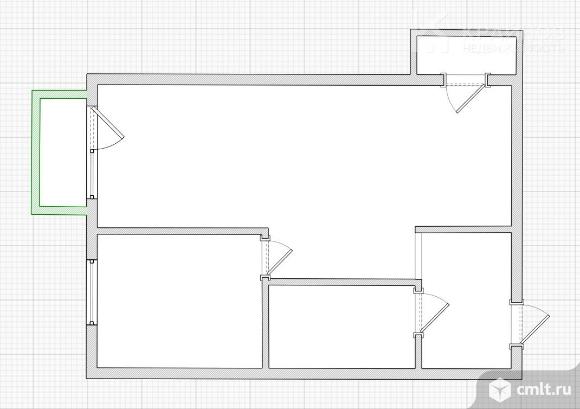 1-комнатная квартира 34,7 кв.м. Фото 1.
