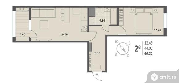 1-комнатная квартира 46,2 кв.м. Фото 13.
