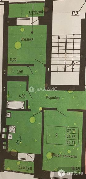 2-комнатная квартира 61 кв.м. Фото 19.
