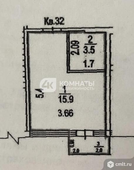 1-комнатная квартира 19,4 кв.м. Фото 19.