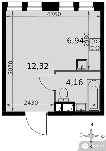 Продается студия 23.4 кв.м.. Фото 1.