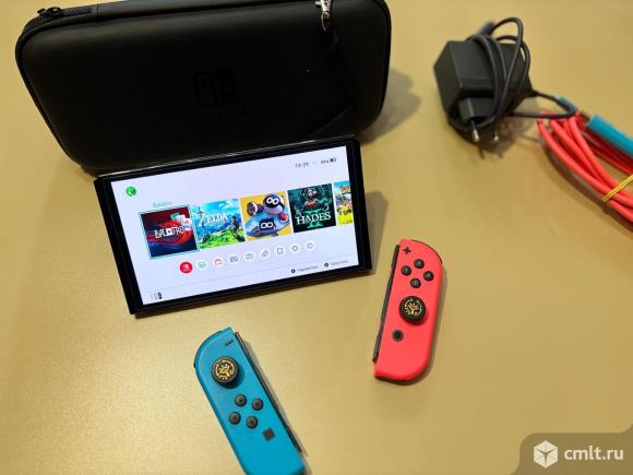 Прошитая Nintendo Switch Oled 64+128гб+акссесуары. Фото 7.