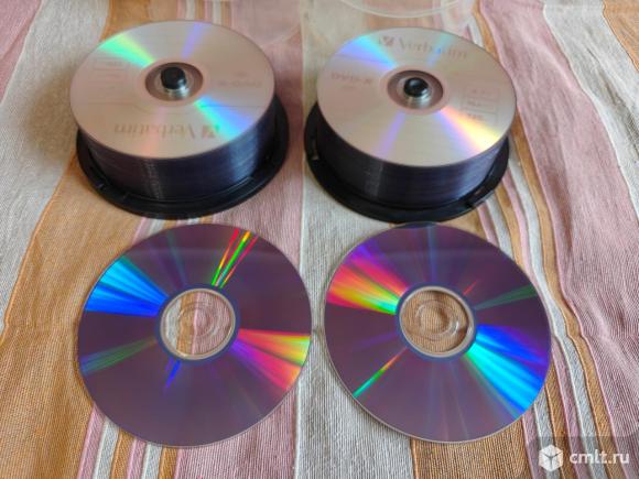 Чистые диски DVD-R Verbatim (новые) 57 штук. Фото 4.