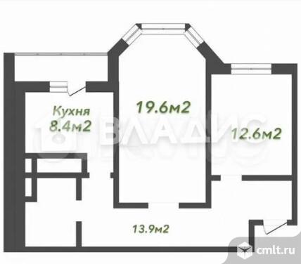 2-комнатная квартира 58,2 кв.м. Фото 17.