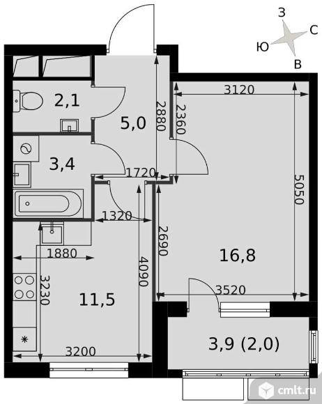 Продам 1-комн. квартиру 40.7 кв.м.. Фото 1.