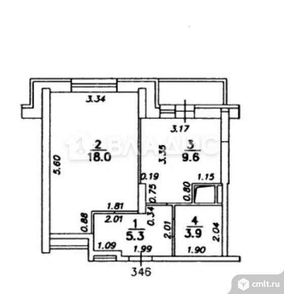 1-комнатная квартира 37 кв.м. Фото 18.