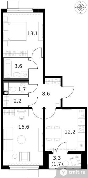 Продам 2-комн. квартиру 59.7 кв.м.. Фото 1.
