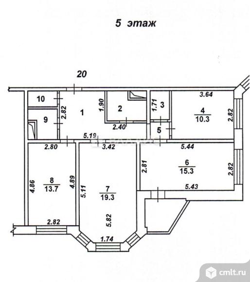 3-комнатная квартира 79,2 кв.м. Фото 18.