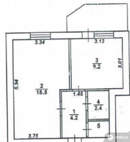 1-комнатная квартира 35,6 кв.м. Фото 10.