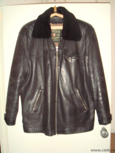 Куртка мужская кожаная на натуральном меху размер 52. Фото 1.