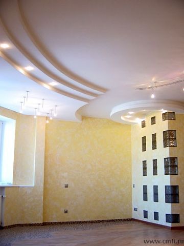 Гипсокартон авторских конструкций. Перегородки, стены, арки. Потолки системы Армстронг. Панели ПВХ.. Фото 1.