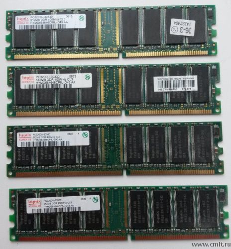 Оперативная память Hynix PC-3200 512Мб. Фото 1.