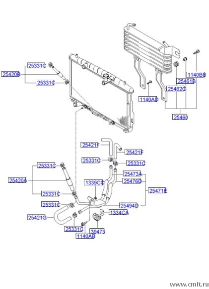 Продаю новую трубку масляного радиатора АКПП к автомобилю Hyundai Santa Fe Classic, код 25471-26011.