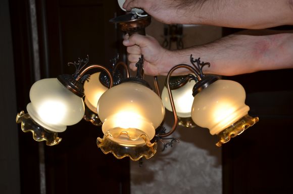 Люстра пятирожковая имп., арматура - медь, 3.3 тыс. р. Фото 1.