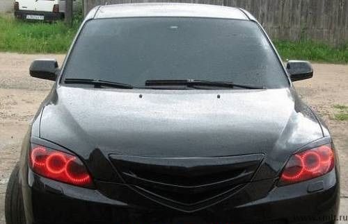 Ангельские глазки на Мазда 3 (Mazda3) 6 колец. Фото 1.