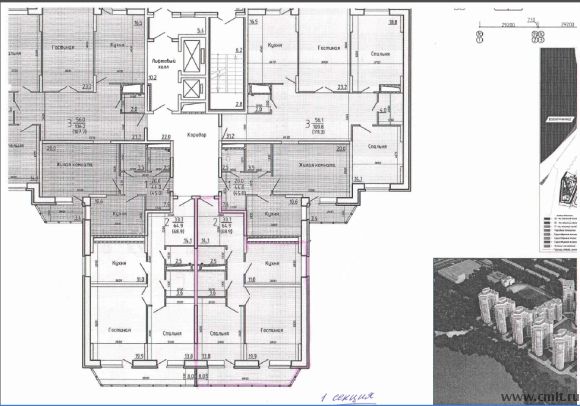 Переверткина ул., №1п, позиция 2. Двухкомнатная квартира. Фото 1.
