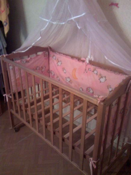 Детская кроватка+бортики+матрас+балдахин. Фото 2.