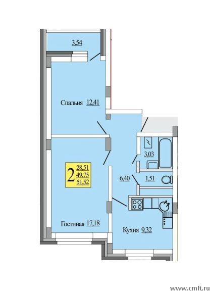 2-комнатная квартира. Новая Усмань, ул. Полевая, 44а. Фото 8.