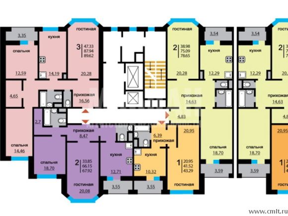 3-комнатная квартира 89,5 кв.м. Фото 2.