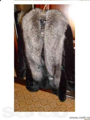 Шуба мутоновая с чернобуркой. Фото 1.