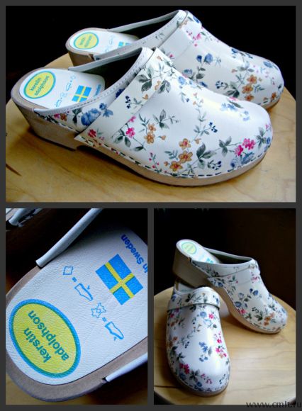 Женские сабо на деревянной подошве. Фото 1.