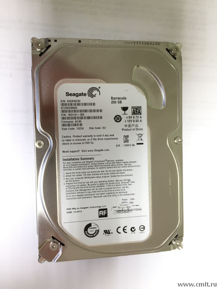 Нерабочий Жесткий диск SEAGATE Barracuda 7200.12 ST250DM000, 250Гб, HDD, SATA III, 3.5". Фото 1.